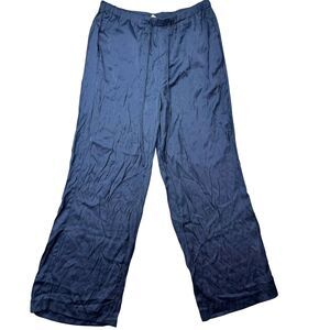 Chico’s Pants Women's 1 Medium US 8 Navy Blue Wide Leg Flowy Lounge Pockets